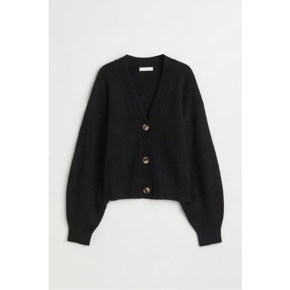 Black V-Neck Cardigan - Picture 7 of 9